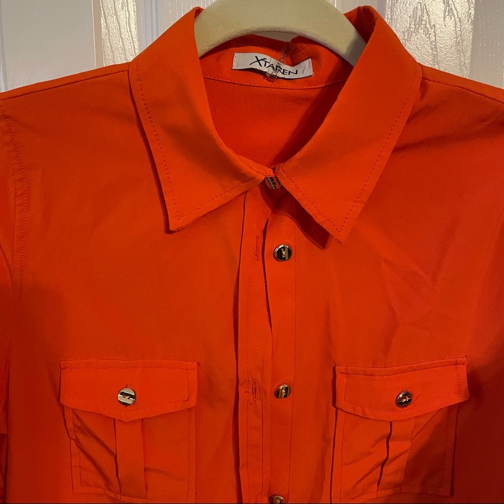 XTaren orange button up tunic